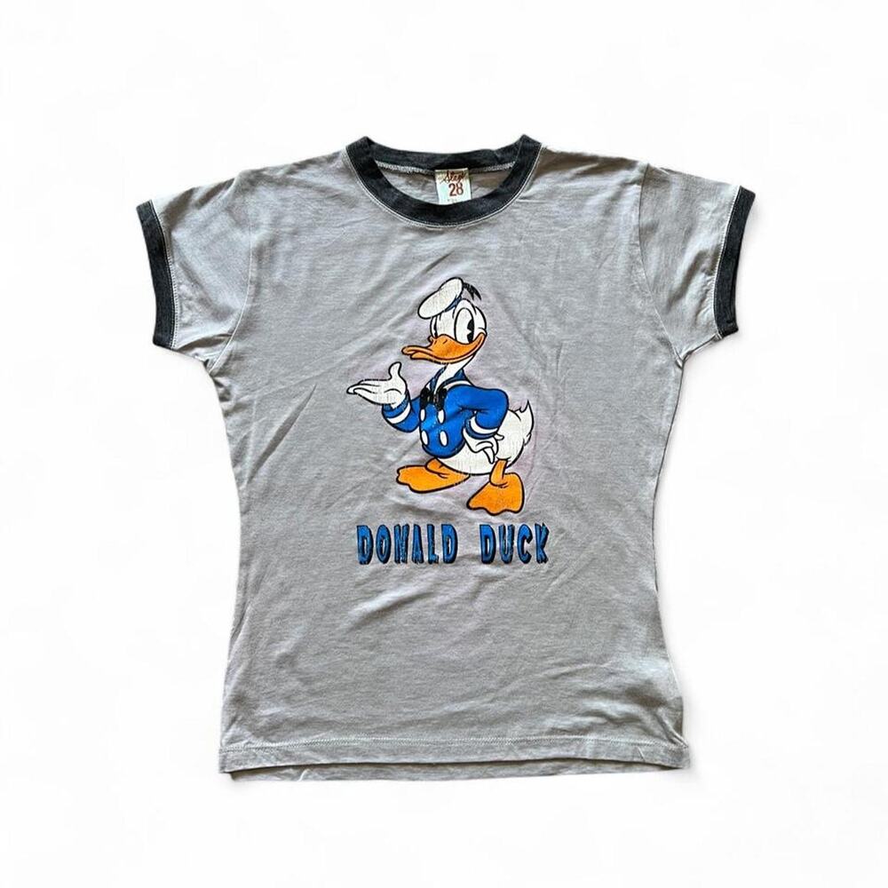 Stage 28 By Disney Donald Duck Gray Ringer T-shirt, Small